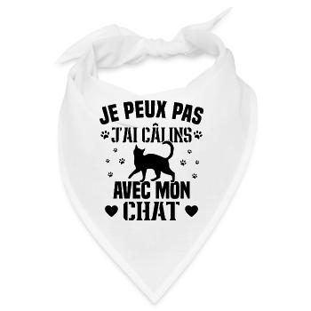 Ich kann nicht mit meiner Katze kuscheln Humor Katze - Bandana - Weiß - Vorne
