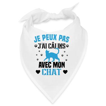 Ich kann nicht mit meinem Katzengeschenk kuscheln - Bandana - Weiß - Vorne