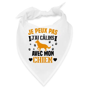 Ich kann nicht mit meinem Hundehumor kuscheln - Bandana - Weiß - Vorne