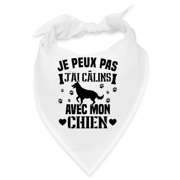 Ich kann nicht mit meinem Hund kuscheln - Bandana - Weiß - Vorne