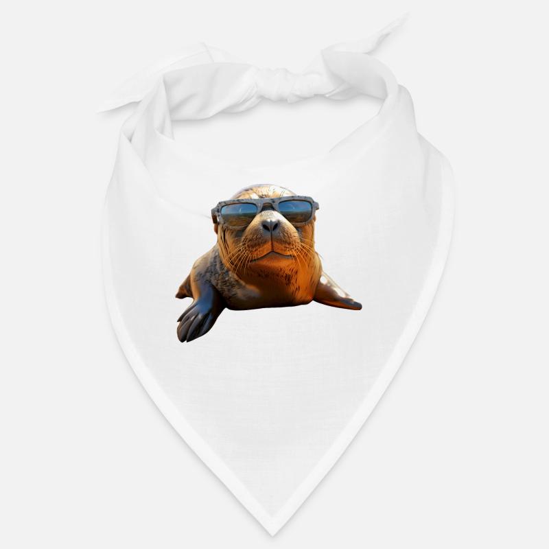Robbe mit Sonnenbrille Seehund Walross Süße Robben Bandana