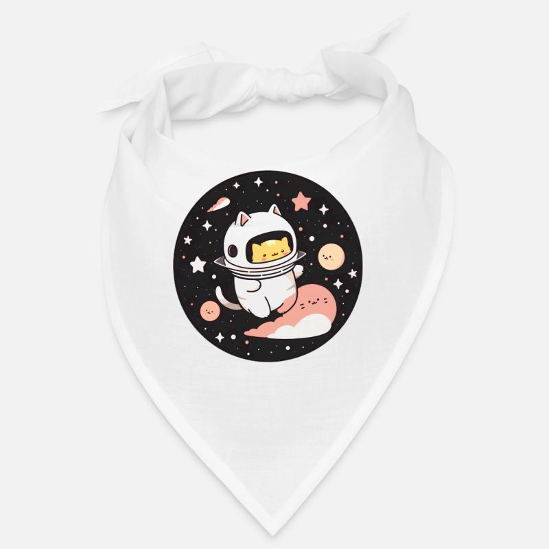 Kawaii Astronaut Cat Celestial Planets Outer Space Bandana