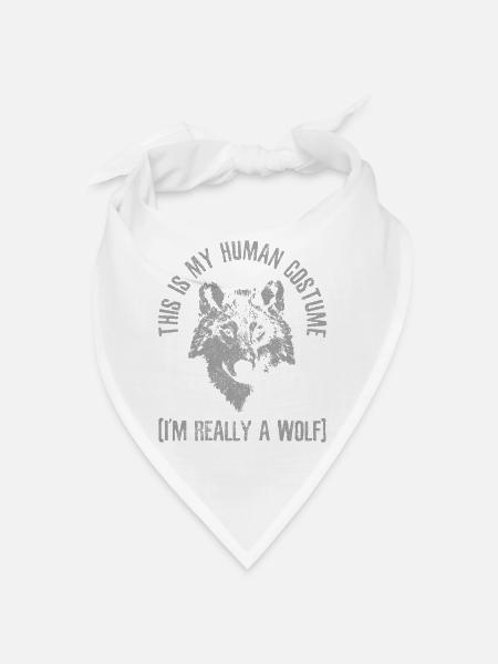 Cadeau de Costume de loup - Bandana - blanc