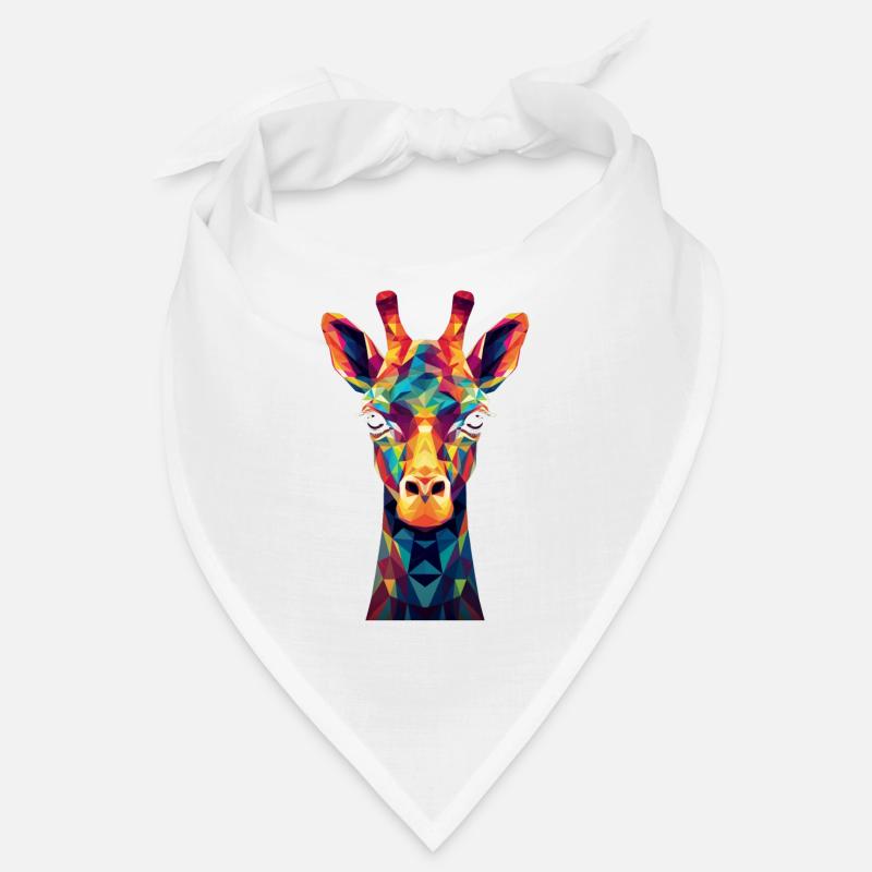 Giraffe Polygon Tier Geschenk - Bandana - Weiß