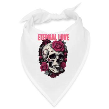 Ewige Liebe - Totenkopf - Bandana - Weiß - Vorne