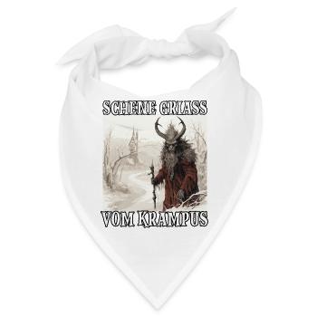 Krampus T Dämonischer Weihnachtsmann Kramperl - Bandana - Weiß - Vorne