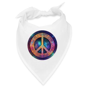 Kosmisches Friedenszeichen - Bandana - Weiß - Vorne