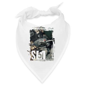 S51 Enduro Motorrad Motorblock - Bandana - Weiß - Vorne