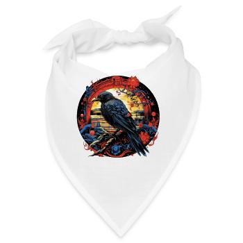 Folklore, Krähenmärchen, Symbole - Bandana - Weiß - Vorne