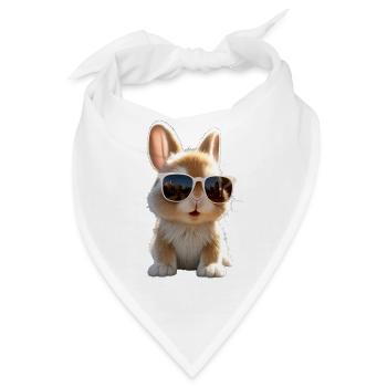 Hase Kaninchen Feldhase Bunny Geschenk Süße Hasen - Bandana - Weiß - Vorne