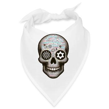 Code Master Skull Tee Digitale Matrix für Programmierer - Bandana - Weiß - Vorne