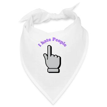 I hate People - Bandana - Weiß - Vorne
