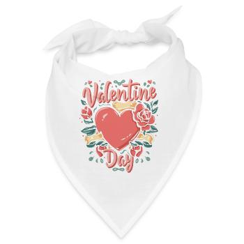 Valentinstags-Blumenherz - Bandana - Weiß - Vorne