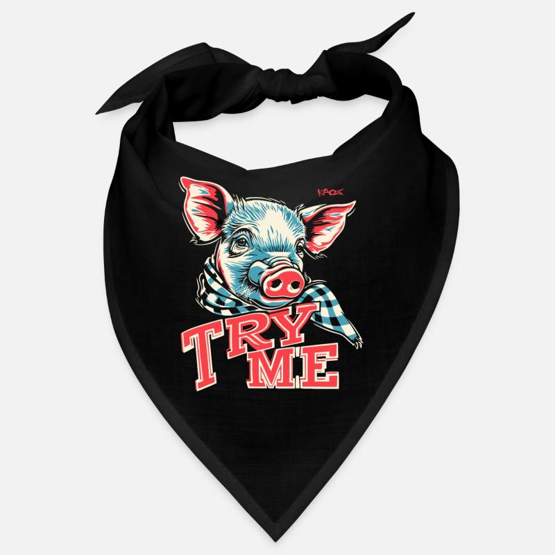Checker Schal: Probier mich, Schweinchen Ferkel Bandana