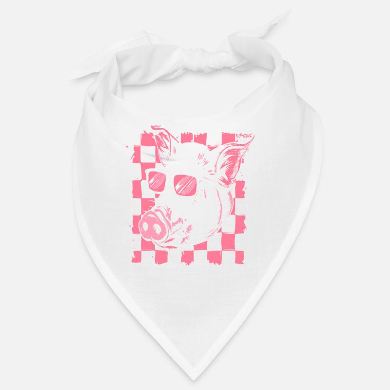Cool Checkered Flag Pig Bandana