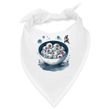 Augapfel Ramen Ukiyo-E Okkult Japan Kunst - Bandana - Weiß - Vorne