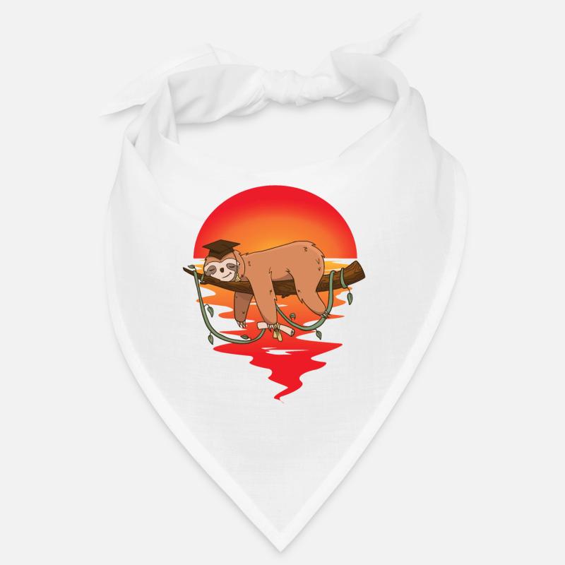 Sloth Student Diploma High School Student Studying Student Tired Bandana