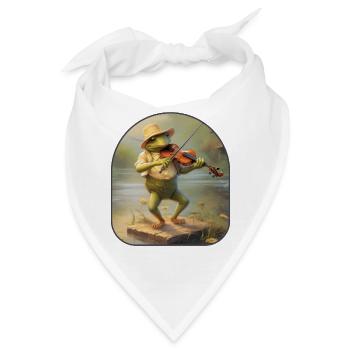Frosch Fiddle Musik Tanzende Mäuse Cottagecore Party - Bandana - Weiß - Vorne