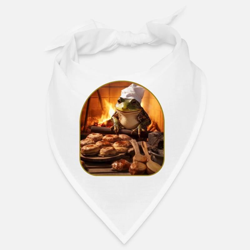 Frog Baking Bread Rustic Oven Cottagecore Bandana