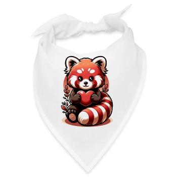 Red Panda Lovers – Süßer Roter Panda Mit Herz - Bandana - Weiß - Vorne