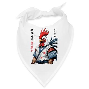 Samurai Ronin Hahn Kanji Streetwear Design - Bandana - Weiß - Vorne