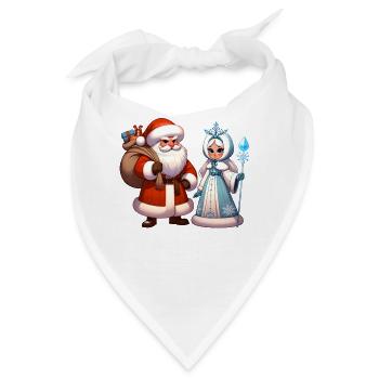 Ded Moroz Snegurotschka russischer Weihnachtsmann - Bandana - Weiß - Vorne