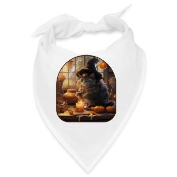 Magisches Rezept Hexenkatze braut einen Pilz - Bandana - Weiß - Vorne