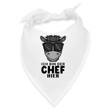 Chef Spruch Anführer Esel Motiv - Bandana - Weiß - Vorne