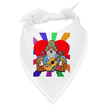 Hippie Wichtel Zwerg Herz Ekstase High Musik - Bandana - Weiß - Vorne