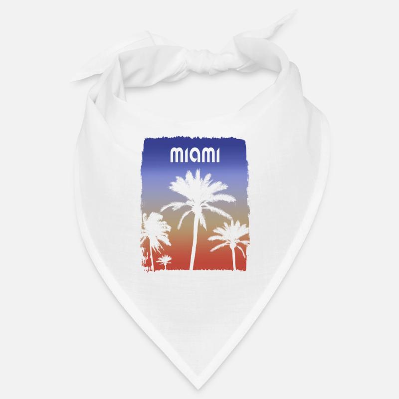 Miami Florida Sunset Vacation Souvenir Palm Tree Bandana