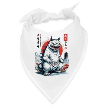 Monster Katze Japan Streetwear Katzen Design - Bandana - Weiß - Vorne