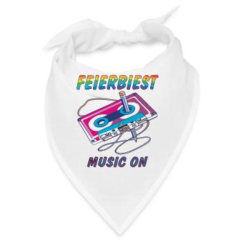 KASSETTE FEIERBIEST MUSIC ON - Bandana - Weiß - Vorne