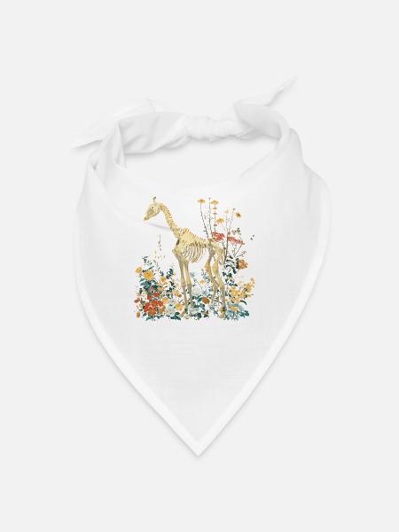 Girafe Fleur Squelette Fleur Animal - Bandana - blanc