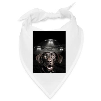 Lustiges Hunde Selfie Vor UFOs Hund UFO - Bandana - Weiß - Vorne