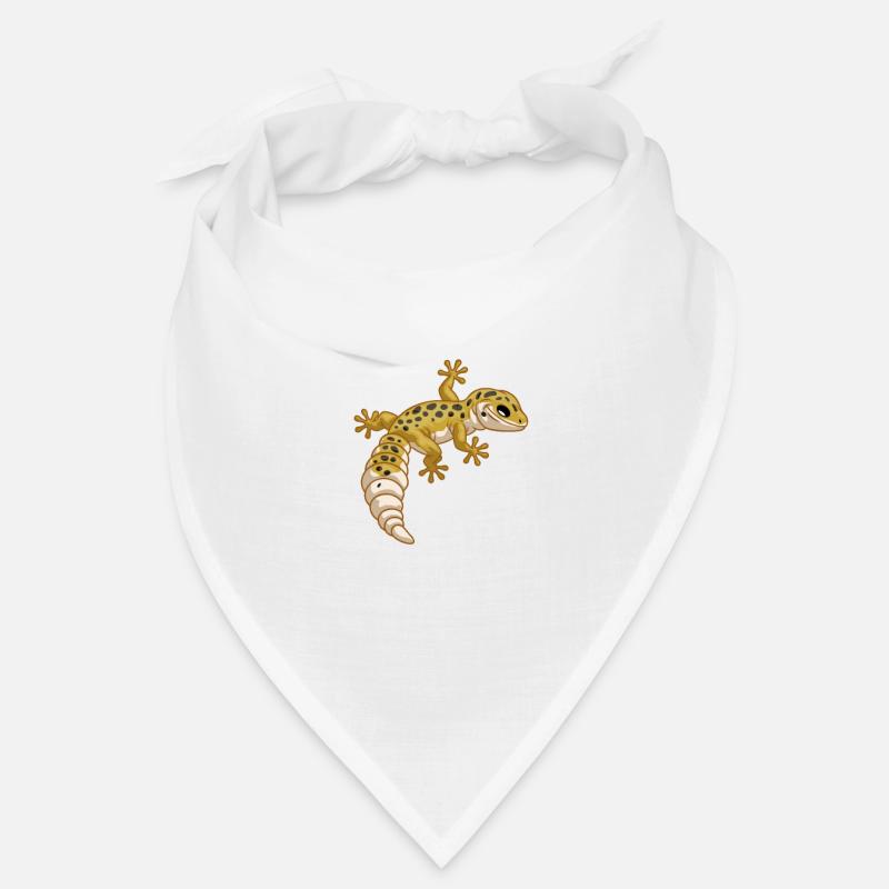 Gecko Salamander Echse Reptil Geschenk - Bandana - Weiß