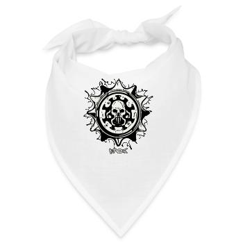 dreckig unreines Okkultes Totenkopf Emblem - Bandana - Weiß - Vorne