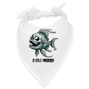 Zombie Skelett Totenkopf Operetten Fisch - Bandana - Weiß - Vorne