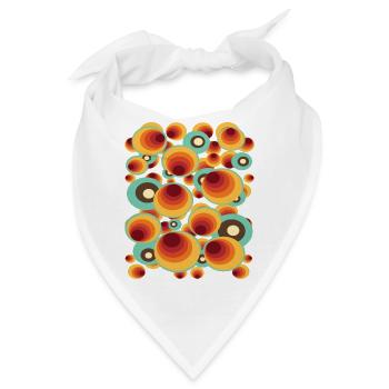 Retro Polka Dots Kreismuster - Bandana - Weiß - Vorne