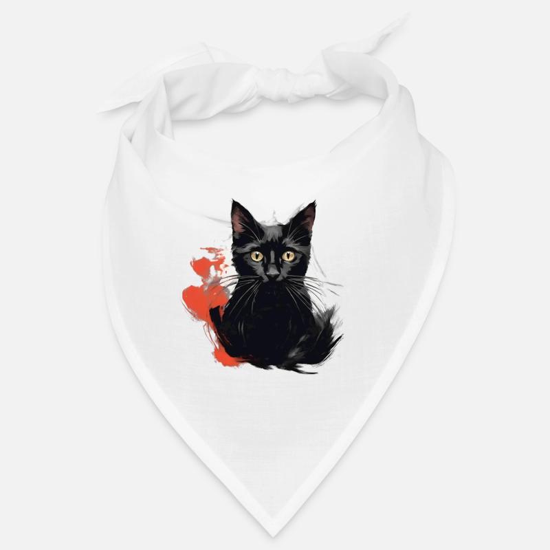 Schwarze Kater - Bandana - Weiß