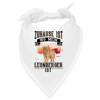 Zuhause ist wo mein Leonberger ist - Bandana - Weiß - Vorne