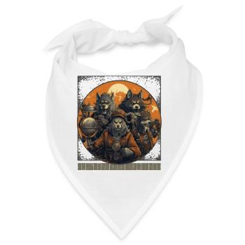 Steampunk Werwolf T-Shirt, Uhrwerk Kürbis - Bandana - Weiß - Vorne