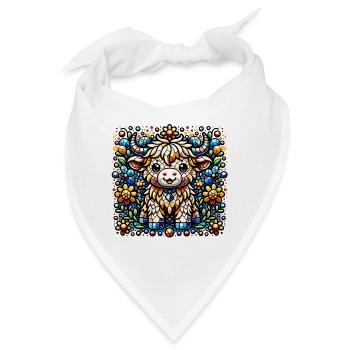 Mosaik Hochland Kalb - Bandana - Weiß - Vorne
