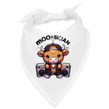 Moohsician - Musiker | Hochland Kälbchen - Bandana - Weiß - Vorne