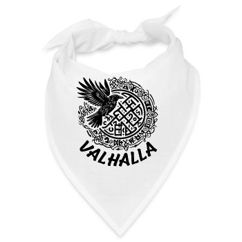 Walhalla Rabe Odin Wikinger Nordische Rune - Bandana - Weiß - Vorne
