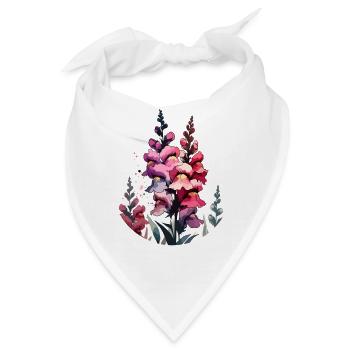 Löwenmäulchen gezeichnet - Bandana - Weiß - Vorne