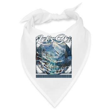 Let's Ski Berg Wasserfälle Skipiste Kaskade - Bandana - Weiß - Vorne