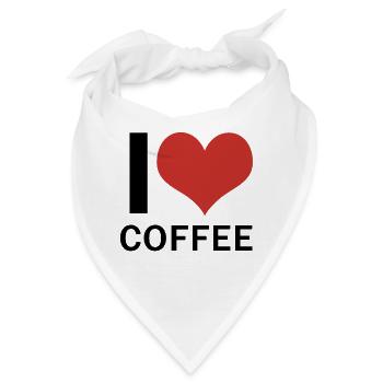 I Love Coffee - Bandana - Weiß - Vorne