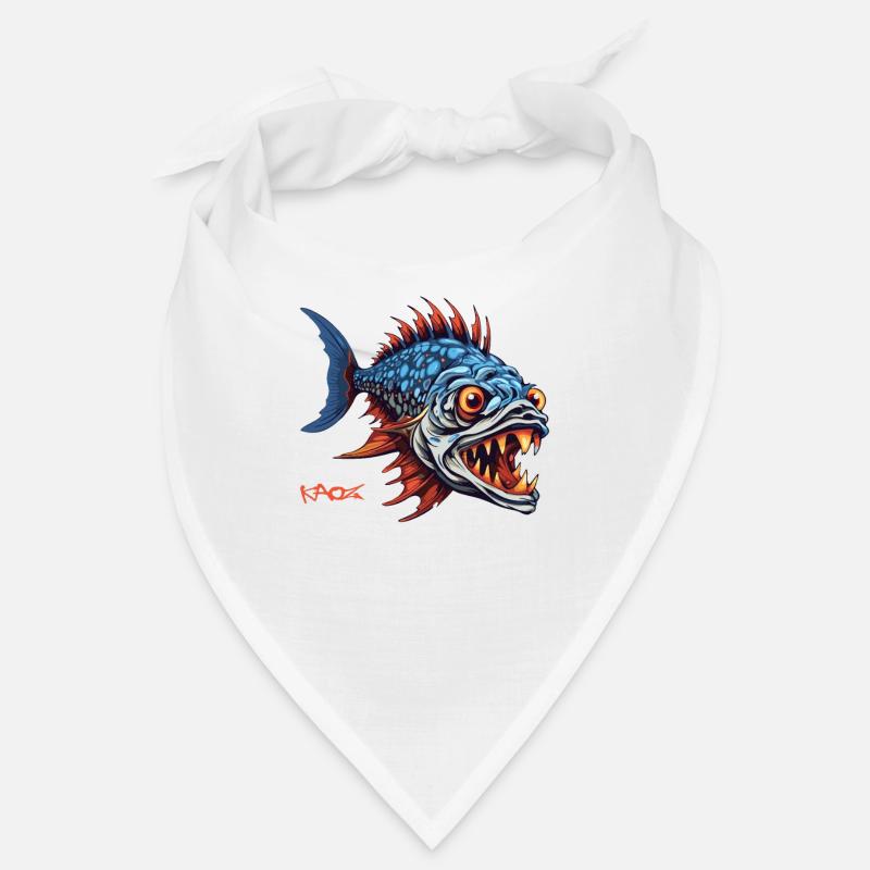Dessin animé de poisson prédateur de chasseur Bandana