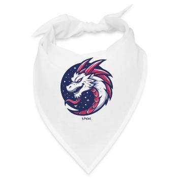 Asiatischer Chinesisch Japanischer Drache - Bandana - Weiß - Vorne