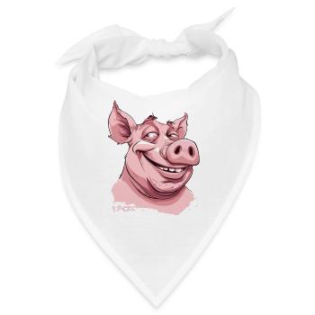 Ich bin schön und weiß es, eine coole Sau - Bandana - Weiß - Vorne